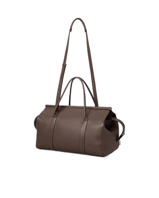 Loro Piana Brown Loom Weekender Bag L42 for men