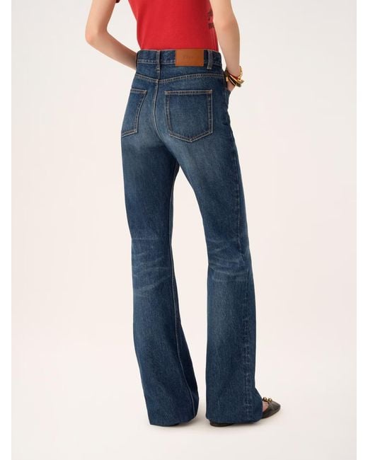 Chloé Blue Chloé Charm High-Rise Straight-Leg Jeans