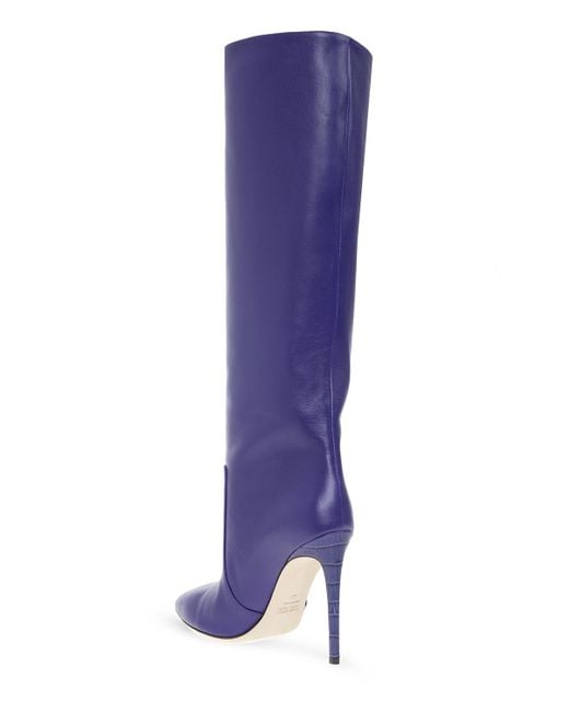 Paris Texas Blue Knee-High 100Mm Boots