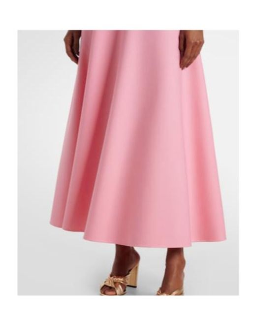 Oscar de la Renta Pink Wool-Blend Midi Dress