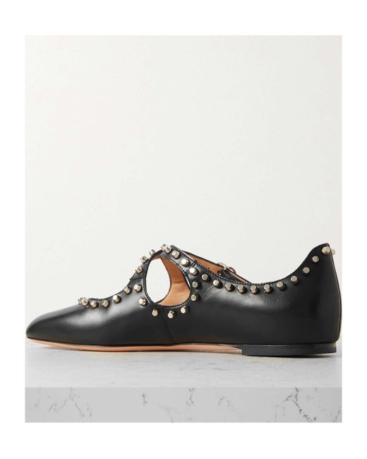 Bally Black Nailed Ballet Flats