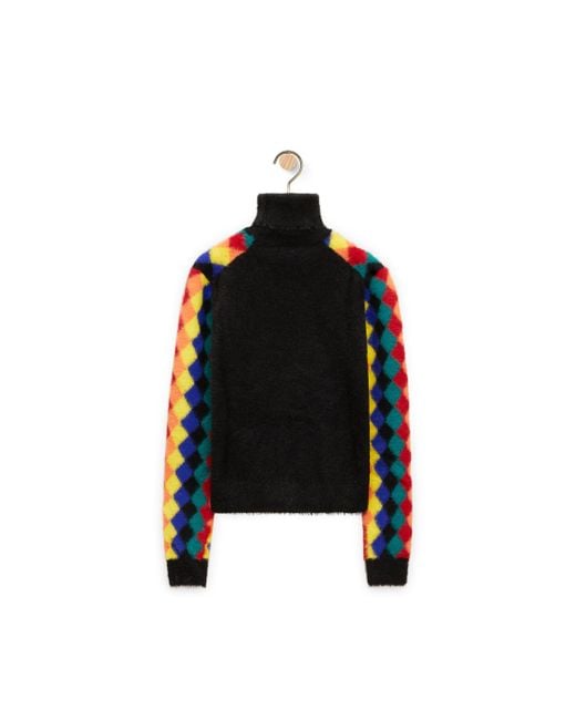 Loewe Black Argyle High Neck Sweater for men