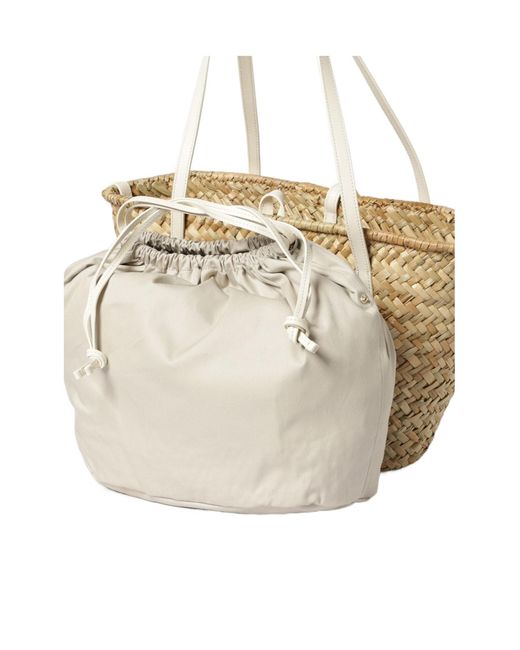 Coccinelle Metallic Logo Plaque Woven Shoulder Bag