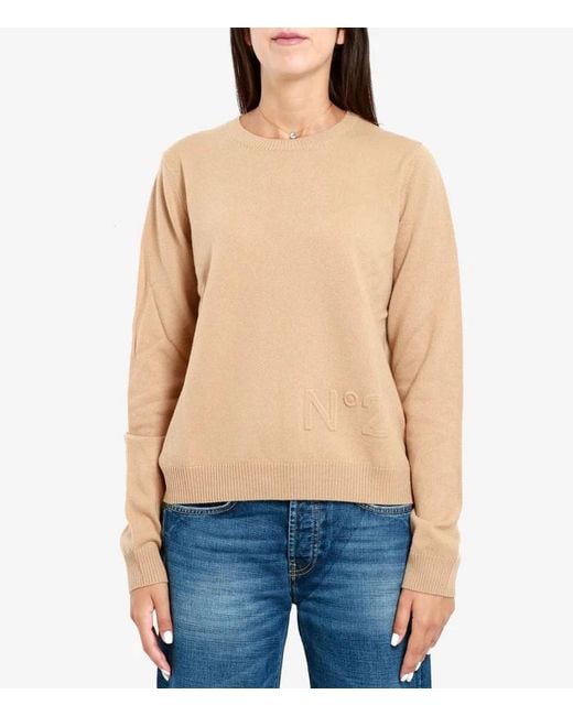 N°21 Natural Logo Embossed Crewneck Jumper