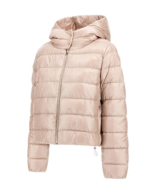 Herno Natural Hooded Quilted Zip-Up Jacket