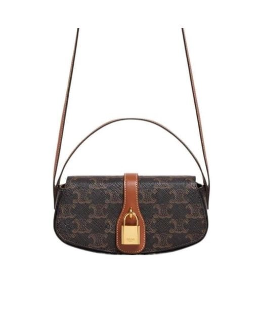 Céline Multicolor Logo Printed Cowhide Leather Lace Handbag
