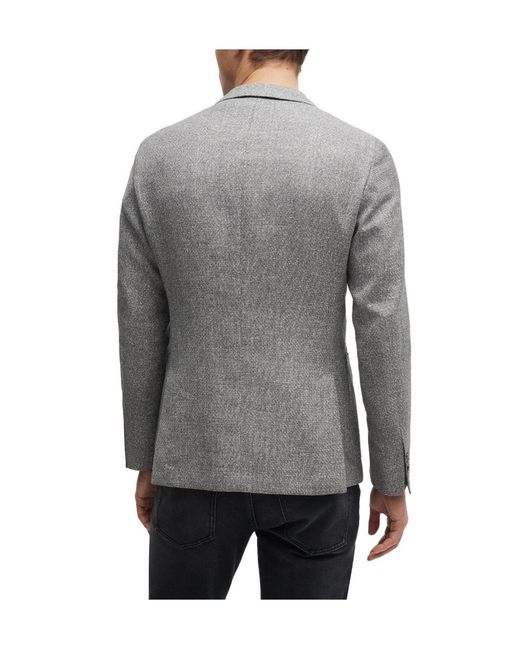 Boss Gray Light Unstructured Blazer for men