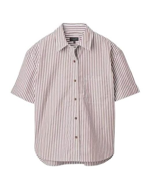 Rag & Bone Multicolor Connie Short-Sleeve Poplin Shirt