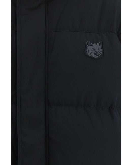 Maison Kitsuné Blue Maison Kitsuné Fox Patch Hooded Padded Coat for men
