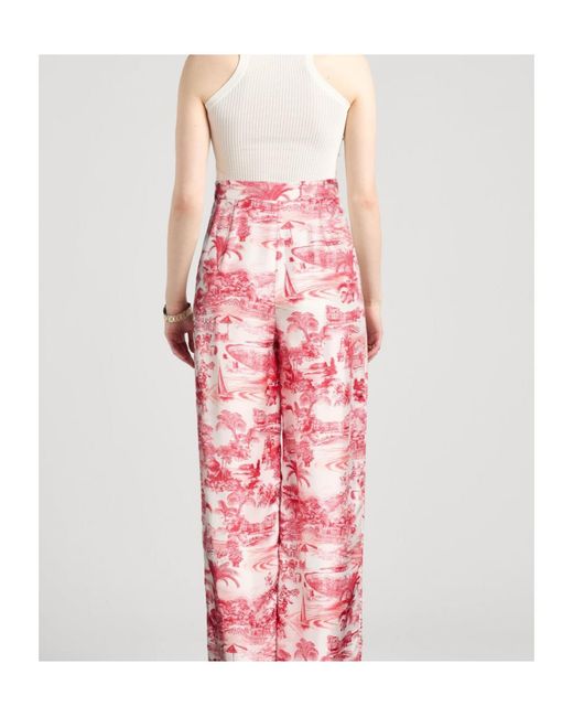 Max Mara Pink Versatile Floral Loose-Fit Long Casual Pants