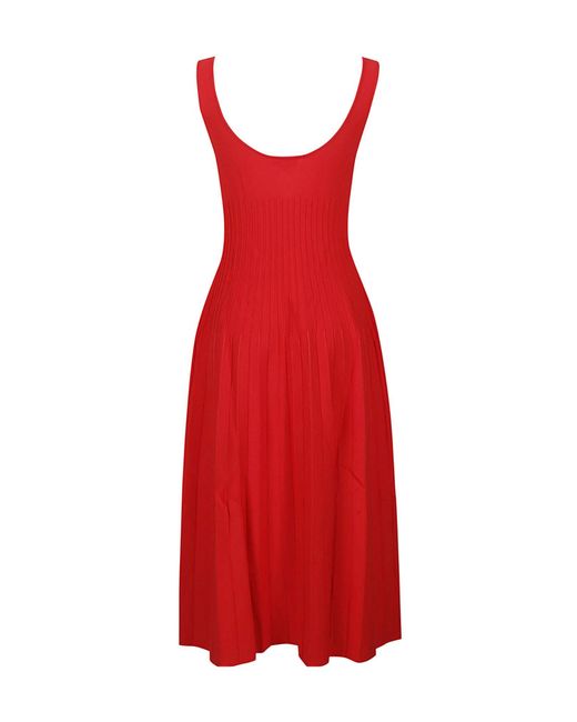 Staud Red Ellison Midi Dress