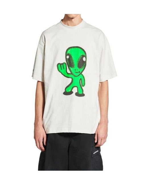 Balenciaga High There Dripley T-Shirt Medium Fit in White
