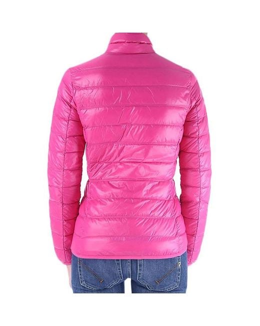 EA7 Pink Logo Quilted Down Jacket