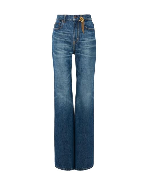 Chloé Blue Chloé Charm High-Rise Straight-Leg Jeans
