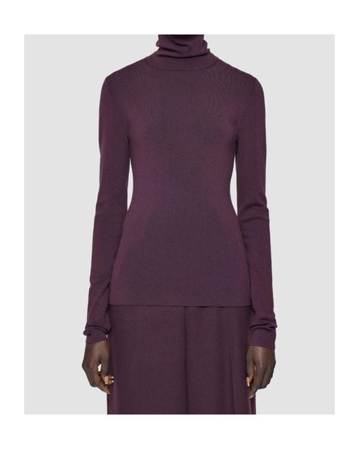 Joseph Purple Turtleneck Long-Sleeve Sweater