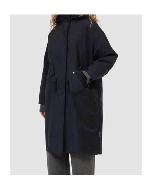 Closed Blue Hooded Parka