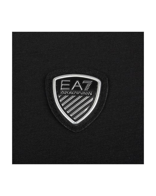 EA7 Black Round-Neck Long-Sleeved T-Shirt for men