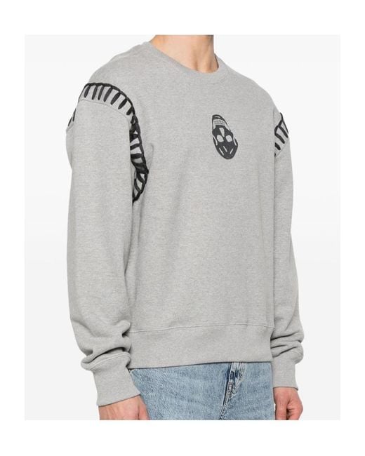 McQueen Gray Skull Sweatshirt for men