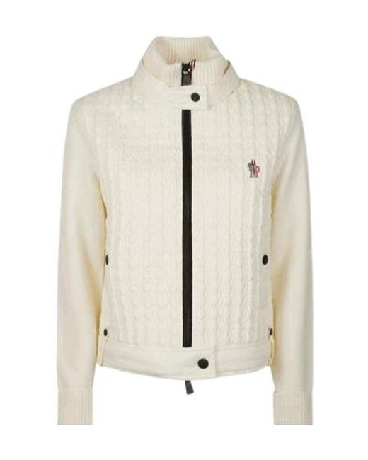Moncler Natural Grenoble High Neck Quilted Cardigan