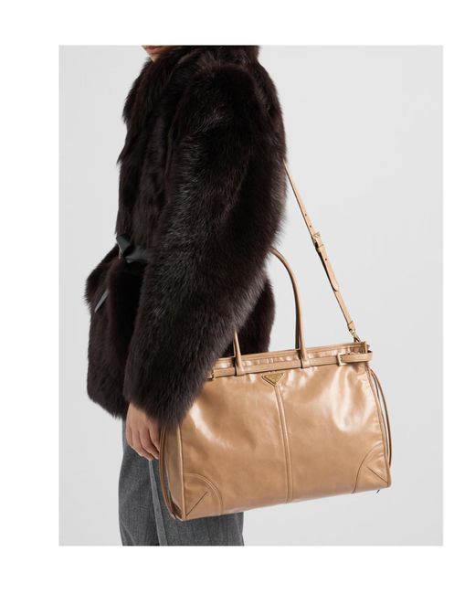 Prada Brown Bonnie Extra-Large Leather Handbag