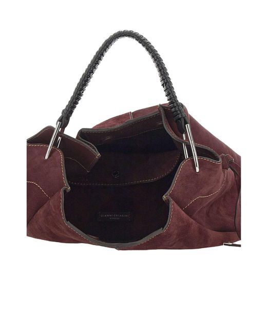 Gianni Chiarini Red Era Stitch-Detail Shoulder Bag