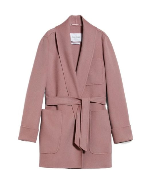 Max Mara Purple Belted Long-Sleeved Jacket