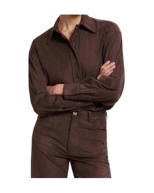 Ottod'Ame Brown Ottod'Ame Buttoned Long-Sleeve Top