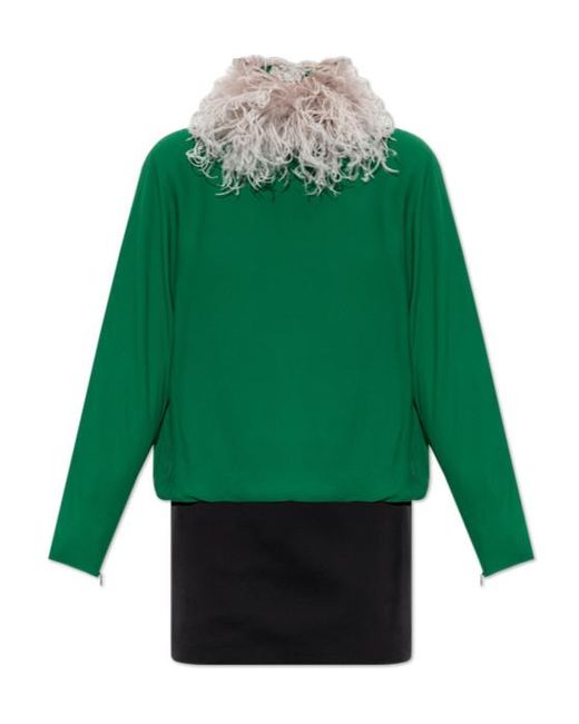 Valentino Green Long-Sleeved Dress