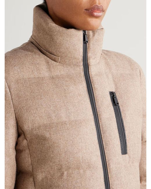 Brunello Cucinelli Natural Belted Padded Wool Jacket