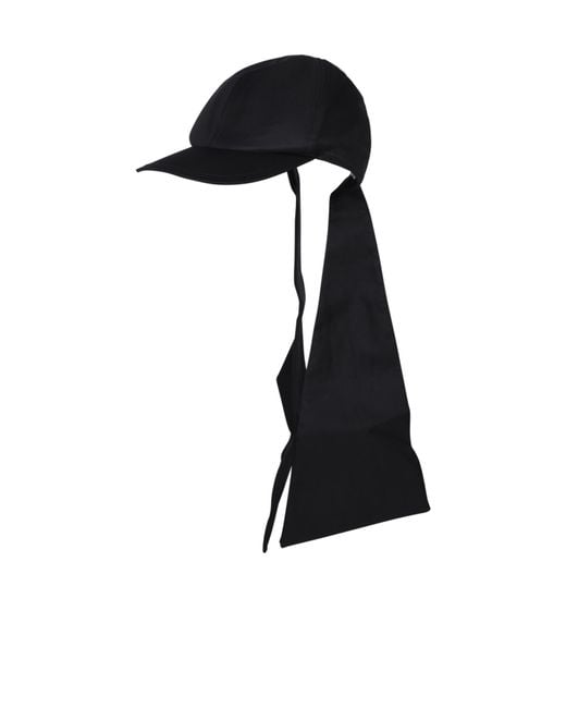 Sacai Black Hat With Curved Brim