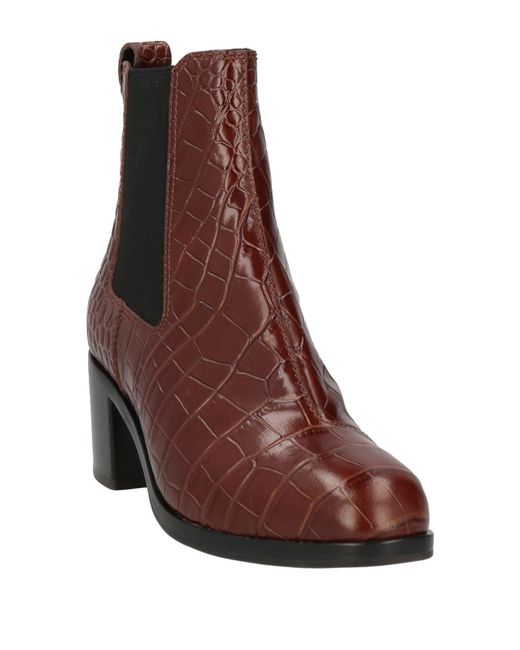 Rag & Bone Brown Croc-Embossed Leather Chelsea Boots