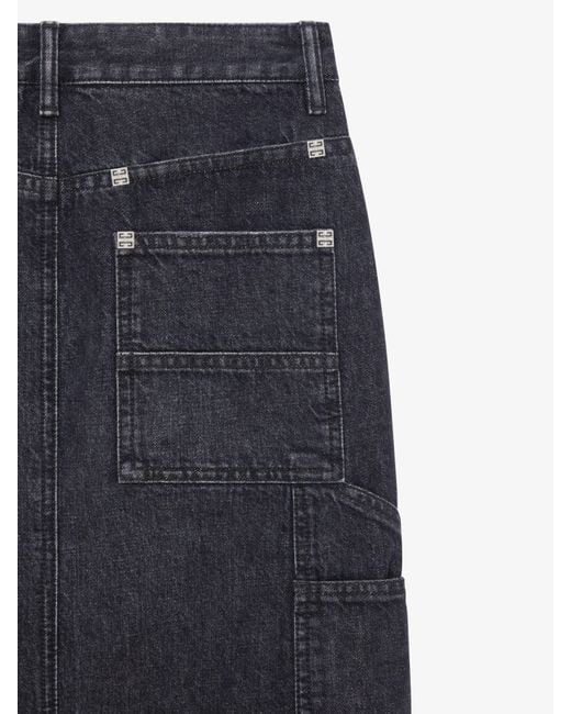 Givenchy Blue Denim Midi Skirt