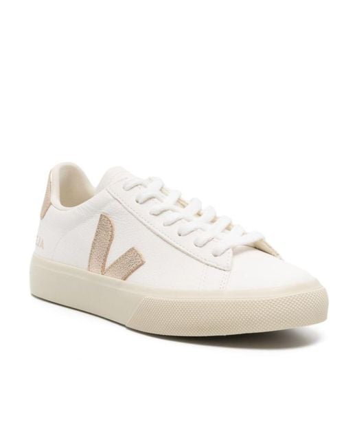 Veja White Campo Chromefree Lace-Up Sneakers