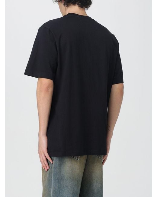 MSGM Black Logo Printed Crewneck T-Shirt for men