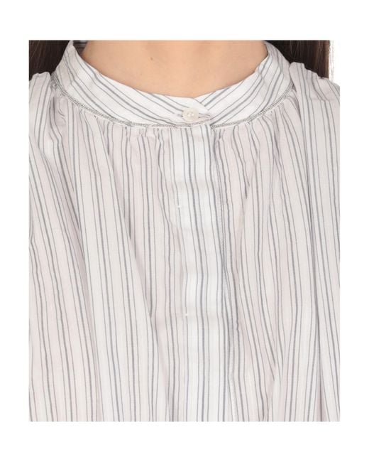 Peserico White Striped Sleeveless Shirt