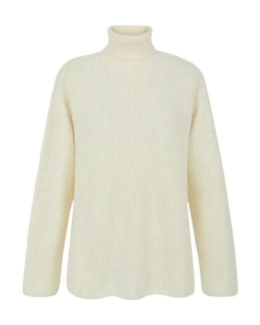 P.A.R.O.S.H. White P.A.R.O..H. Flower Embellished Turtleneck Jumper