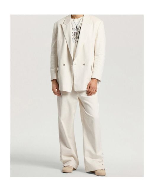 Palm Angels White Wide Leg Trousers for men
