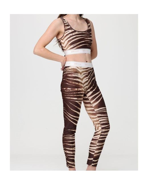 Just Cavalli Natural Print Sleeveless Crop Top