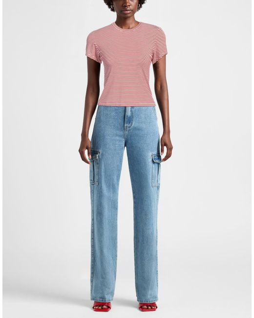 Rag & Bone Pink Striped Print Short-Sleeve T-Shirt