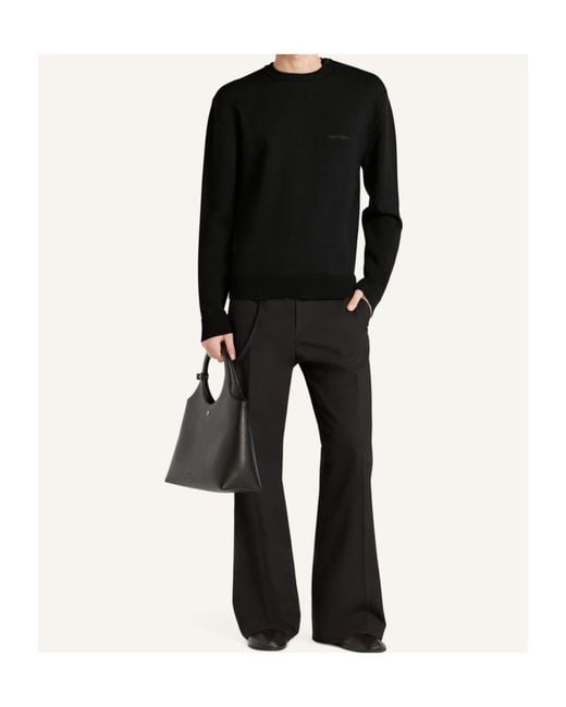 Courreges Black Courrèges Logo Detailed Crewneck Jumper for men
