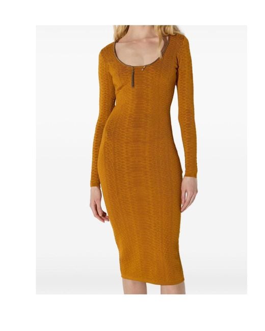 Elisabetta Franchi Multicolor Snake-Print Knit Dress