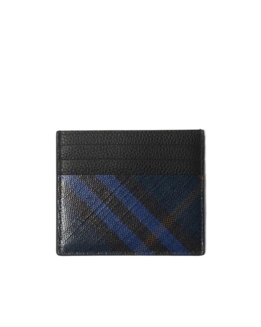 Burberry Blue Tall Checked Cardholder for men