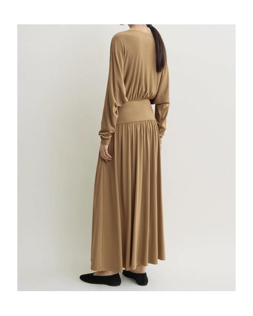 Totême  Natural Boatneck Jersey Maxi Dress