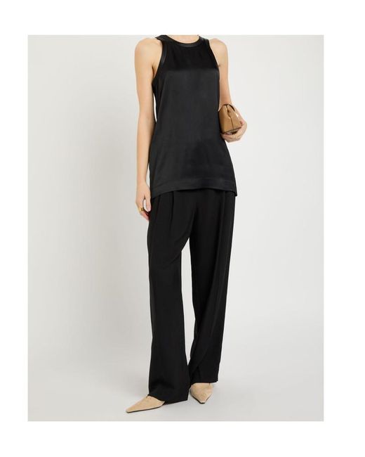 Totême Black Satin Tank Top