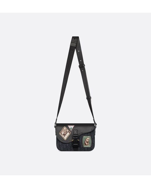 Dior Black Small Saddle Messenger Bag With Flap for men