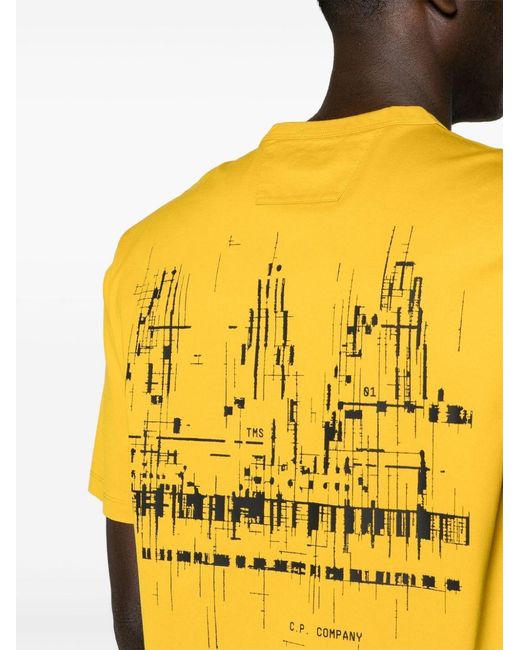 C P Company Yellow Metropolis Series Crewneck T-Shirt for men