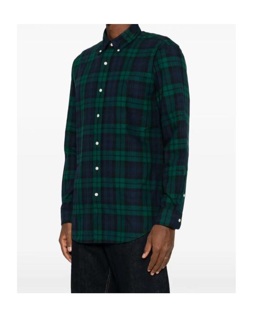 Polo Ralph Lauren Green Tartan-Check Button-Down Shirt for men