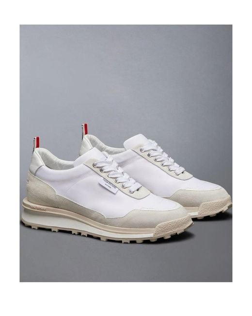 Thom Browne White Tech Lace-Up Runner Sneakers