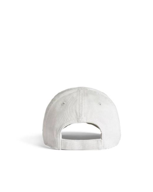 Balenciaga White Masking Tape Dirty Effect Cap for men