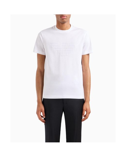 Emporio Armani White Short-Sleeved Crewneck T-Shirt for men